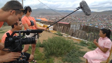 Film crew hard at work!
